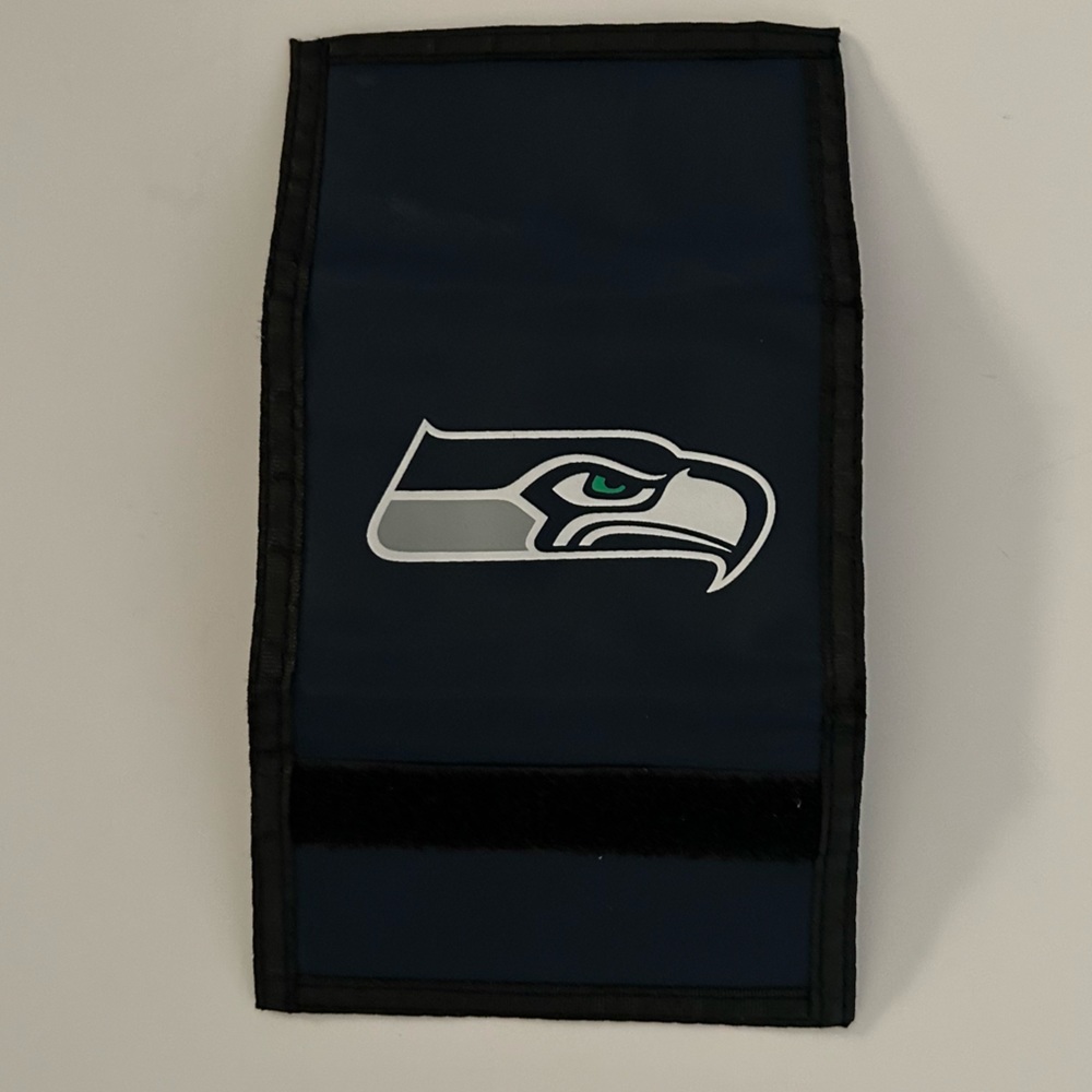NFL Seattle Seahawks Small Navy Blue Black Nylon Trifold Wallet - Picture 7 of 7